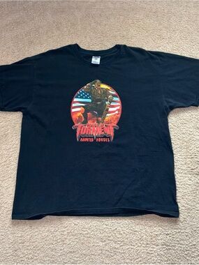 Jerzees Black Short-Sleeve Haunted Houses 'Torment' Graphic Tee